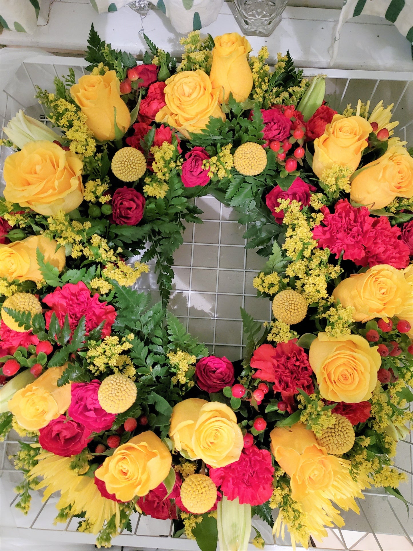 Wreath-Fresh Mix Florals and Greens