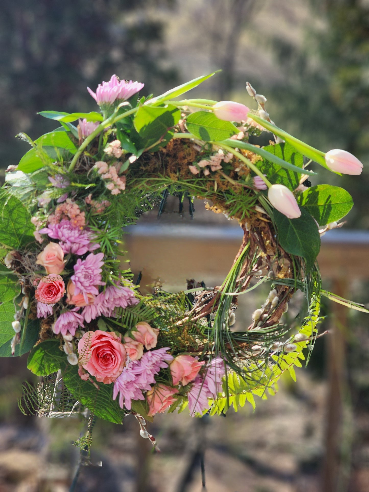 Wreath-Fresh Mix Florals and Greens